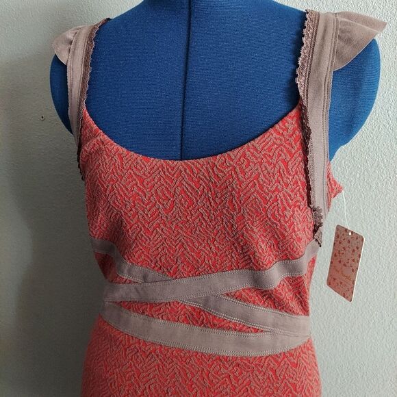 Womens Free People Cross My Heart Bodycon Dress Cutt Out Back Size Medium - Picture 3 of 12